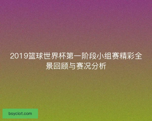2019篮球世界杯第一阶段小组赛精彩全景回顾与赛况分析 2019篮球世界杯第一阶段小组赛精彩全景回顾与赛况分析