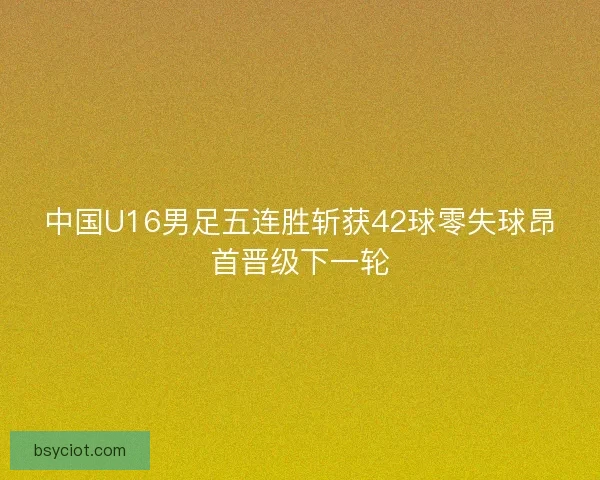 中国U16男足五连胜斩获42球零失球昂首晋级下一轮