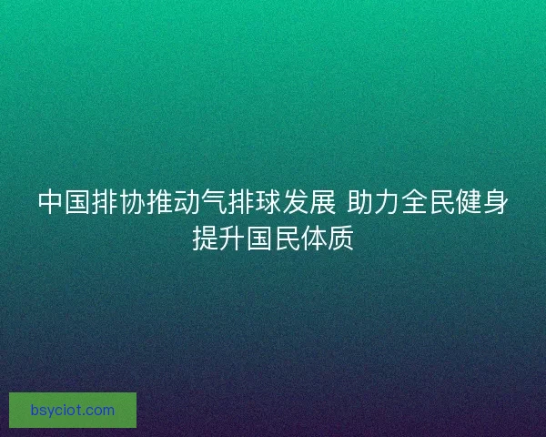 中国排协推动气排球发展 助力全民健身提升国民体质